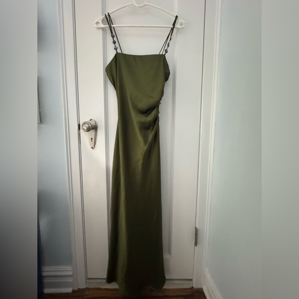 Zara Green Satin maxi dress